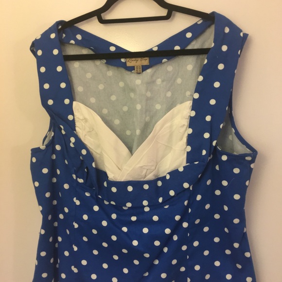 Rockabilly Blue and White Top BNWOT 22 - Picture 6 of 7